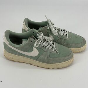 Nike Air Force 1 Low Sage Green Suede White Swoosh Men Shoes Size 10.5